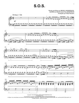 page one of S.O.S. (arr. Phillip Keveren) (Piano Solo)