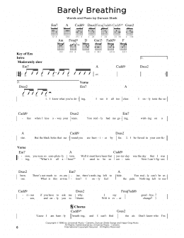 page one of Barely Breathing (Guitar Lead Sheet)