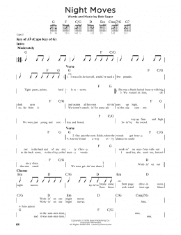 page one of Night Moves (Guitar Lead Sheet)