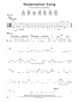 page one of Redemption Song (Guitar Lead Sheet)