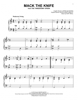 page one of Mack The Knife (Easy Piano)