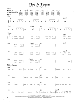 page one of The A Team (Guitar Lead Sheet)