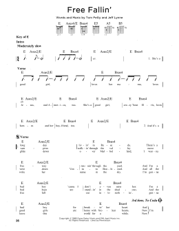 page one of Free Fallin' (Guitar Lead Sheet)