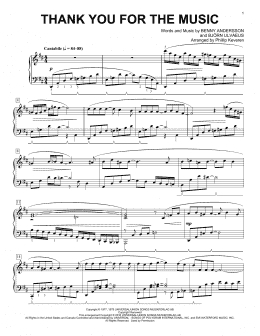 page one of Thank You For The Music (arr. Phillip Keveren) (Piano Solo)