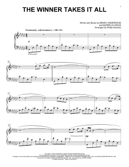 page one of The Winner Takes It All (arr. Phillip Keveren) (Piano Solo)