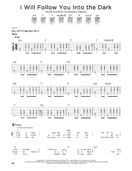 page one of I Will Follow You Into The Dark (Guitar Lead Sheet)