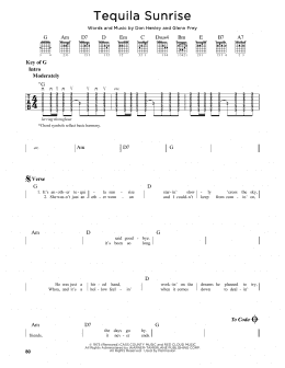 page one of Tequila Sunrise (Guitar Lead Sheet)