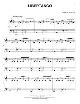 page one of Libertango (Very Easy Piano)