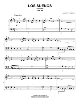 page one of Los Suenos (Easy Piano)