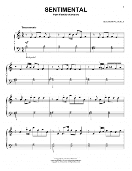 page one of Sentimental (Easy Piano)