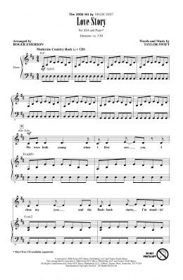 page one of Love Story (SSA Choir)