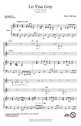 page one of Lo Yisa Goy (2-Part Choir)