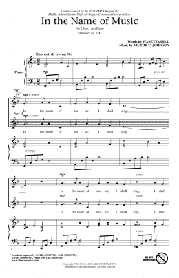 page one of In The Name Of Music (2-Part Choir)