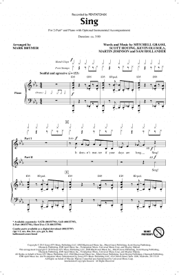 page one of Sing (arr. Mark Brymer) (2-Part Choir)