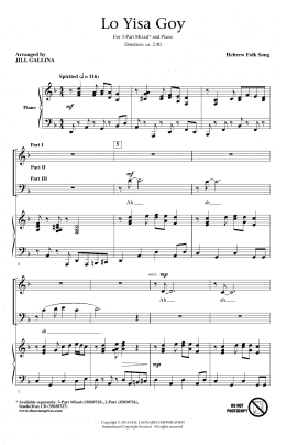 page one of Lo Yisa Goy (3-Part Mixed Choir)