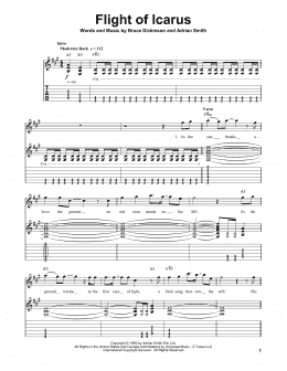 page one of Flight Of Icarus (Guitar Tab (Single Guitar))