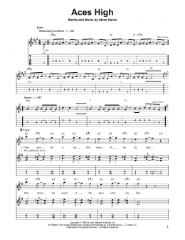 page one of Aces High (Guitar Tab (Single Guitar))