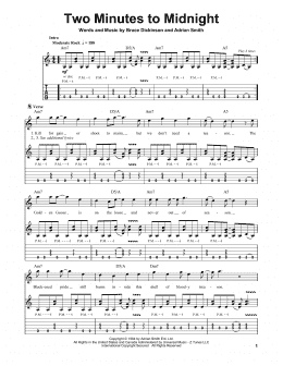 page one of Two Minutes To Midnight (Guitar Tab (Single Guitar))