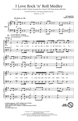 page one of I Love Rock 'n' Roll Medley (SAB Choir)