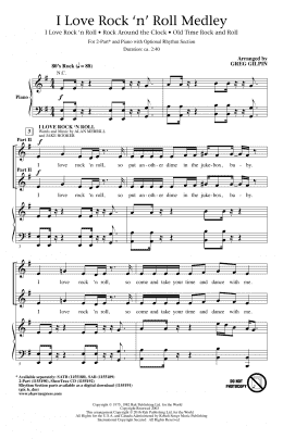page one of I Love Rock 'n' Roll Medley (2-Part Choir)
