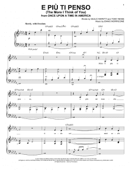 page one of E Piu'ti Penso (The More I Think Of You) (Piano & Vocal)