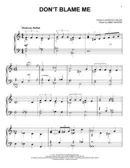 page one of Don't Blame Me (Easy Piano)