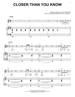page one of Closer Than You Know (Piano & Vocal)