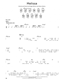page one of Melissa (Guitar Lead Sheet)