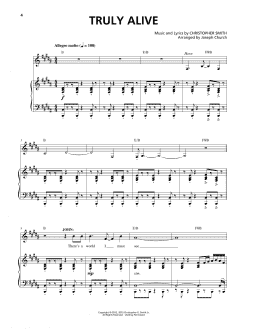 page one of Truly Alive (Piano & Vocal)
