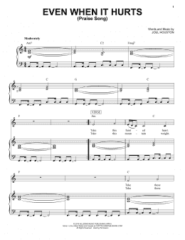 page one of Even When It Hurts (Praise Song) (Piano & Vocal)