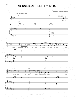 page one of Nowhere Left To Run (Piano & Vocal)