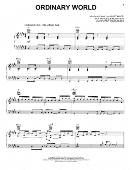 page one of Ordinary World (Piano, Vocal & Guitar Chords (Right-Hand Melody))