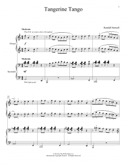 page one of Tangerine Tango (Piano Duet)