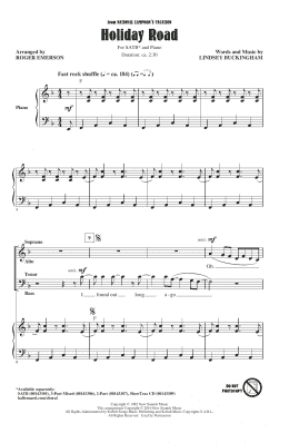 page one of Holiday Road (SATB Choir)