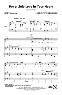 page one of Put A Little Love In Your Heart (arr. Cristi Cary Miller) (2-Part Choir)
