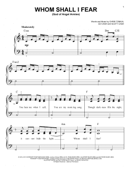 page one of Whom Shall I Fear (God Of Angel Armies) (Easy Piano)