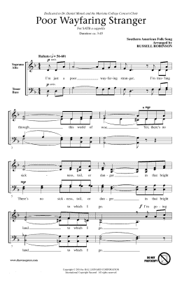 page one of Poor Wayfaring Stranger (SATB Choir)
