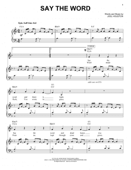 page one of Say The Word (Piano & Vocal)
