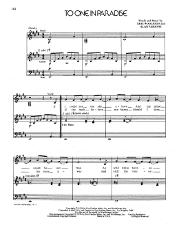 page one of To One In Paradise (Piano & Vocal)