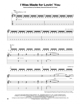 page one of I Was Made For Lovin' You (Guitar Tab)