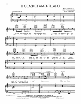 page one of The Cask Of Amontillado (Piano, Vocal & Guitar Chords (Right-Hand Melody))