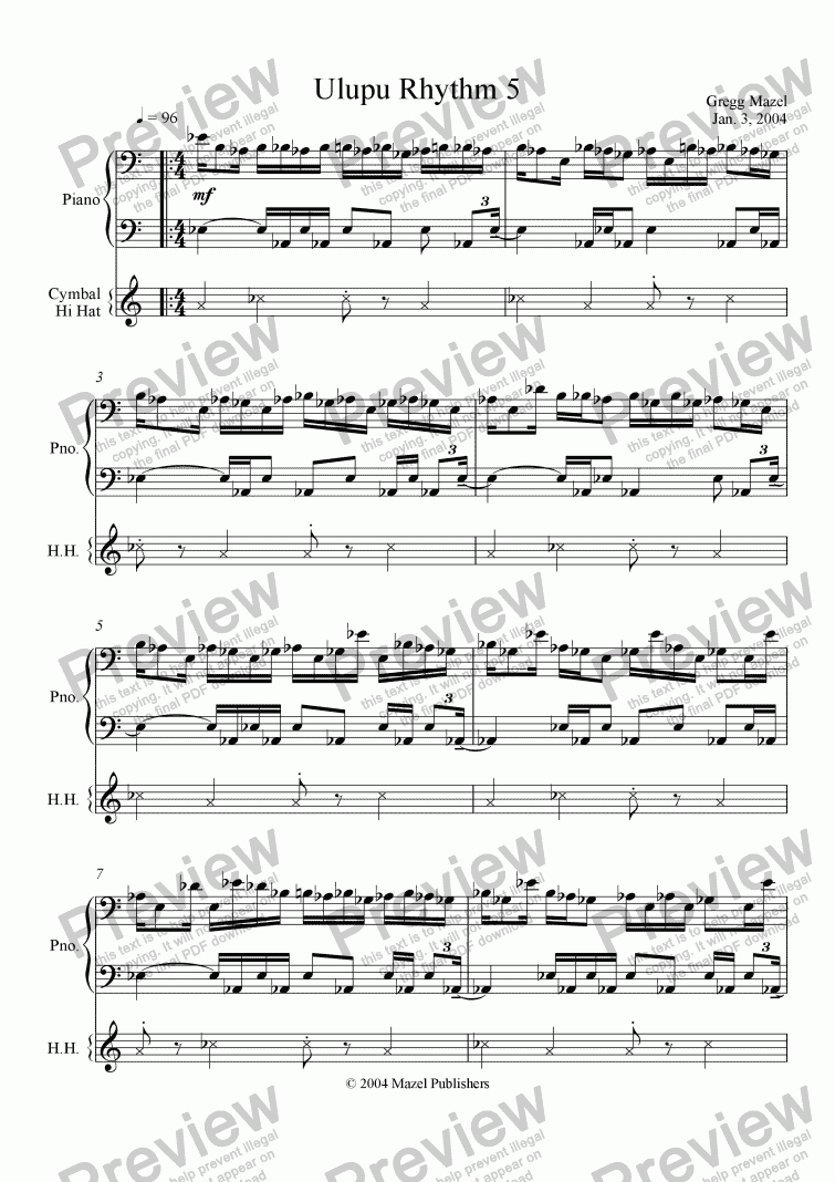 page one of Ulupu Rhythm 5