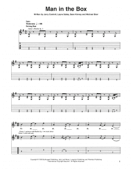 page one of Man In The Box (Guitar Tab)