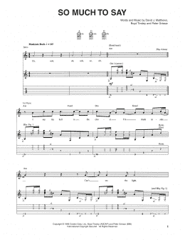 page one of So Much To Say (Guitar Tab)