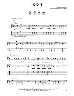 page one of I Did It (Guitar Tab)