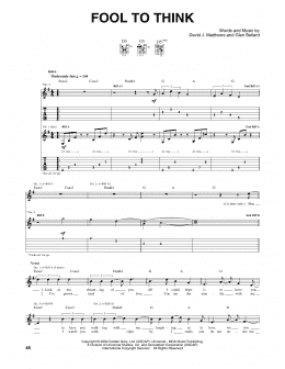 page one of Fool To Think (Guitar Tab)