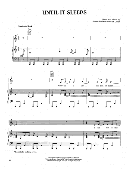 page one of Until It Sleeps (Piano, Vocal & Guitar Chords (Right-Hand Melody))