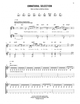 page one of Unnatural Selection (Guitar Tab)