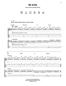 page one of MK Ultra (Guitar Tab)