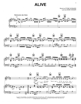 page one of Alive (Piano, Vocal & Guitar Chords (Right-Hand Melody))